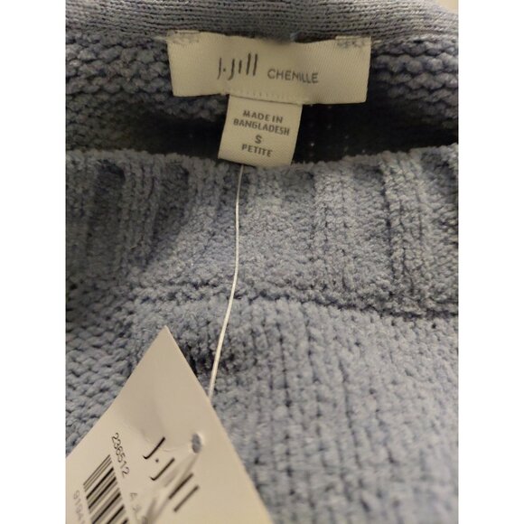 J. Jill Chenille Sweater Chunky Cable Knit Periwinkle Blue Petite Small NWT - Picture 7 of 7